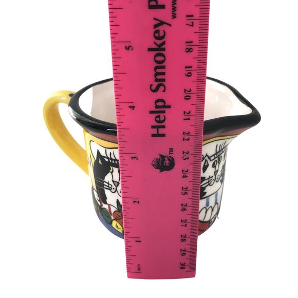 Catzilla Cat Creamer Candace Reiter Ceramic Colorful Tabby Kitty Chefs - Picture 7 of 8